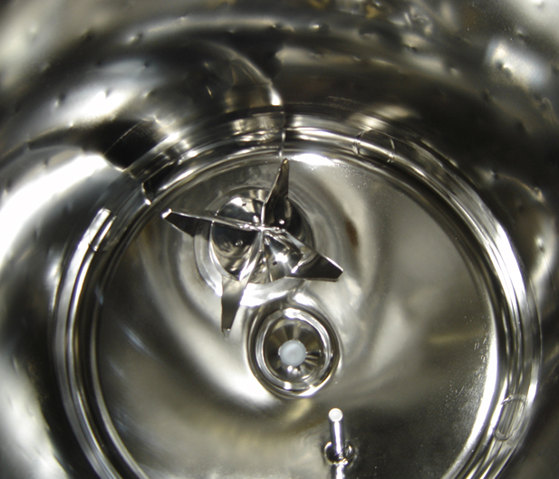 Inside dimpled small vessel