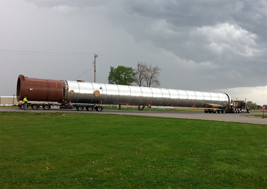 Column readying for transport